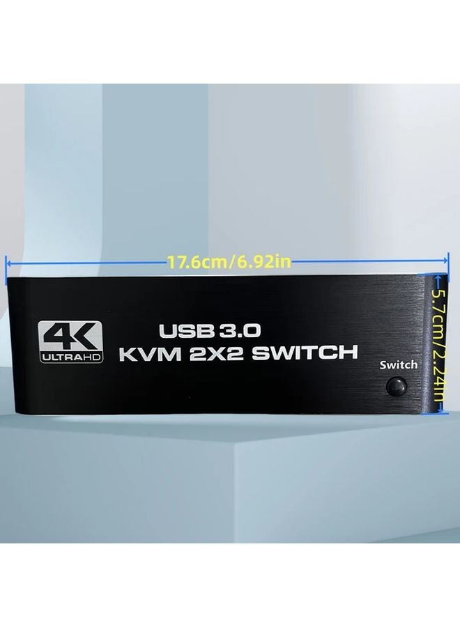 مفتاح KVM 2x2، منفذين، وحدة تحكم USB، قابس حائطي، مصفوفة - Image 2